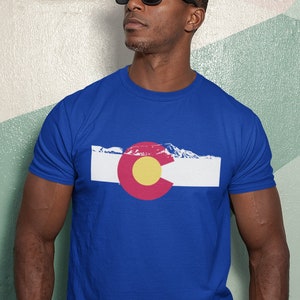 Men's Colorado Flag w/ Rocky Mountain Silhouette
