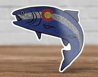 Colorado Flag Sticker - Pointillism Fish