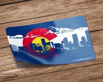 Colorado Flag Denver Skyline Sticker