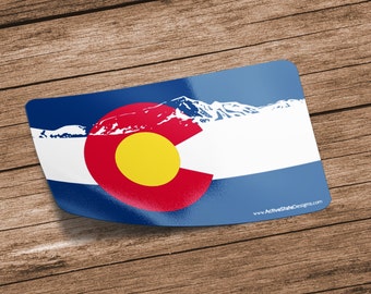 Colorado Flag Mountain Sticker