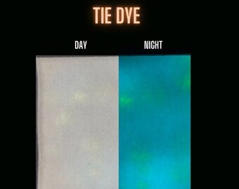 Made to Order/STAINED GLASS  / Blue and Green Glow in the Dark sheet glass/ off white during day and glows green & blue at night!/ Tie-Dye