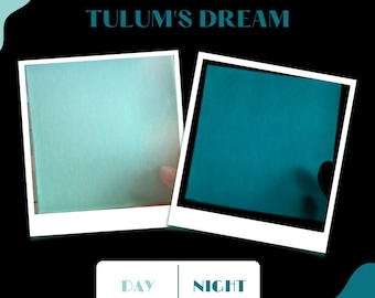 COE 90/ Aqua with Turquoise Glow in the Dark sheet glass/ AQUA during day and glows Turquoise at night!/ Tulum's Dream