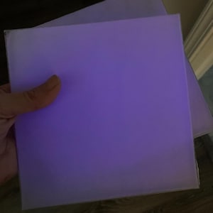 COE 90  / Glow in the Dark sheet glass/ PURPLE / 6" x 6"