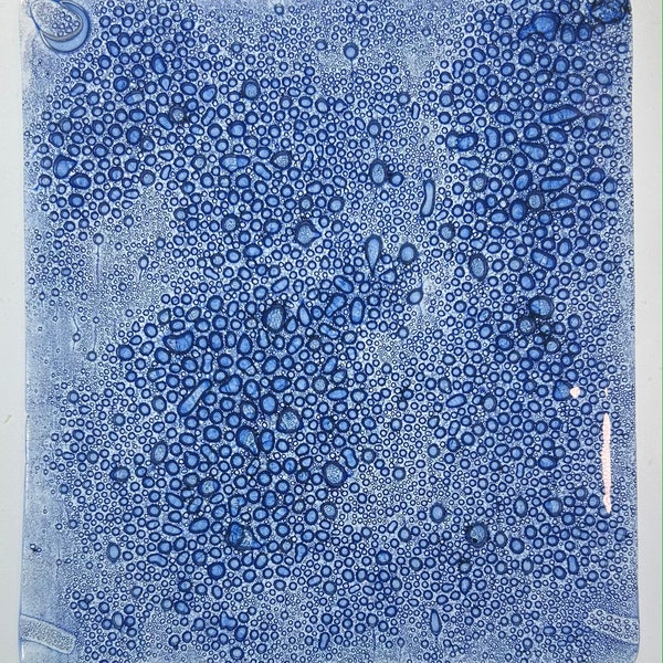 COE 96  / Bubble sheet glass/ Blue