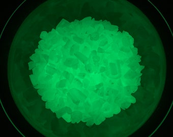 COE 96 GREEN Glow in the Dark /1 or 3 ounces FRIT fine, medium & large