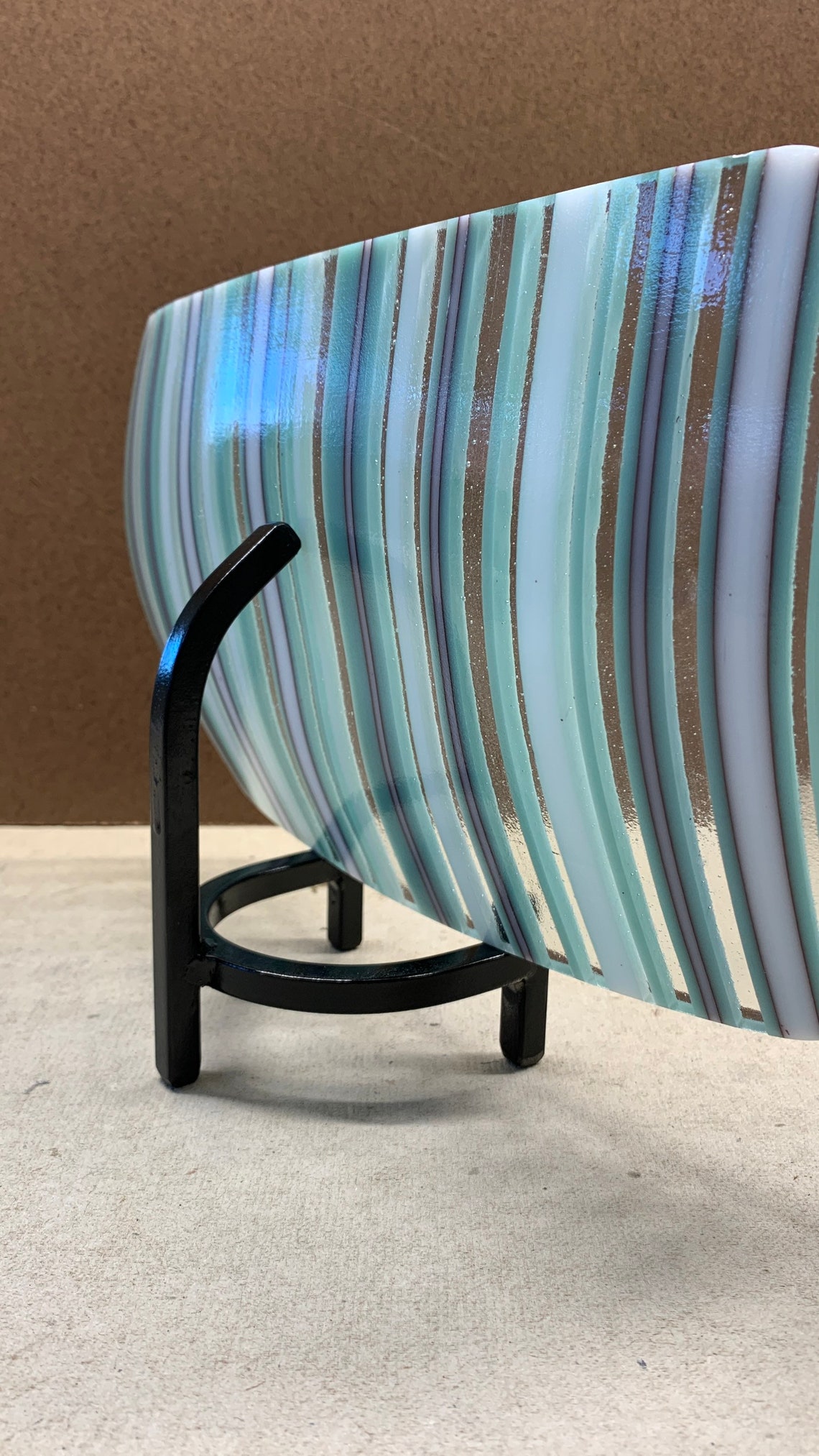 Fused glass stand/ metal stand/ art display/ stained glass Etsy