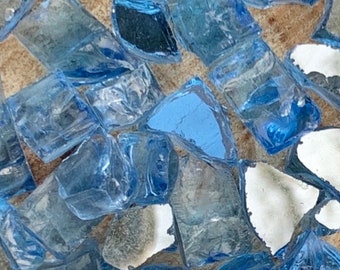 Blue lapis shimmer reflective glass/mosaic glass/NON-FUSIBLE