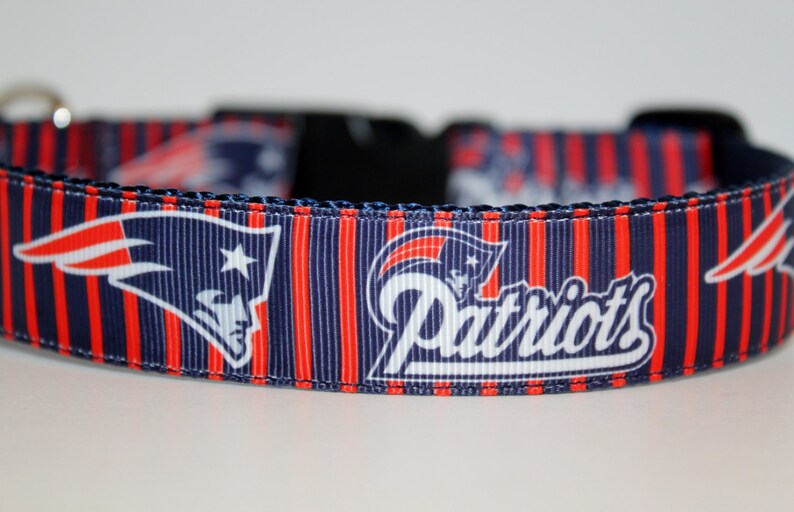 New England Patriots Dog Collar/ Football Collar/ NFL Collar/ Etsy
