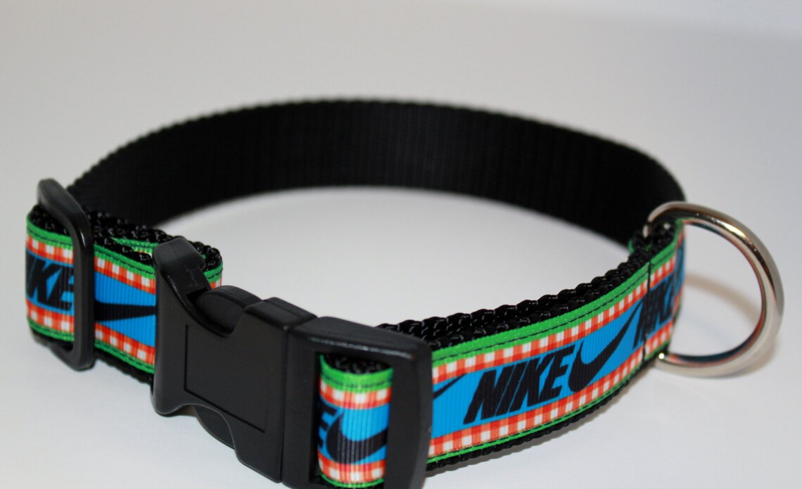 Nike Green Blue Black Dog Collar/ Nike Collar/ Exercise Etsy