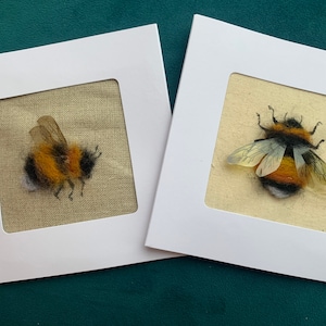Needle felted Bumble card