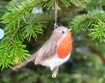 Video Tutorial workshop recording and kit to make needle felted robin 3D sculpture