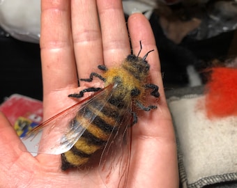 Needle felted honey bee, wasp/hornet