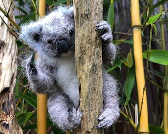 Needle felted little koala bear sculpture handmade