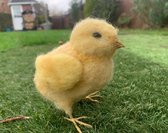 Needle felted Easter spring chick baby yellow chicken