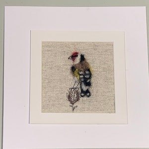 Needle felted goldfinch card