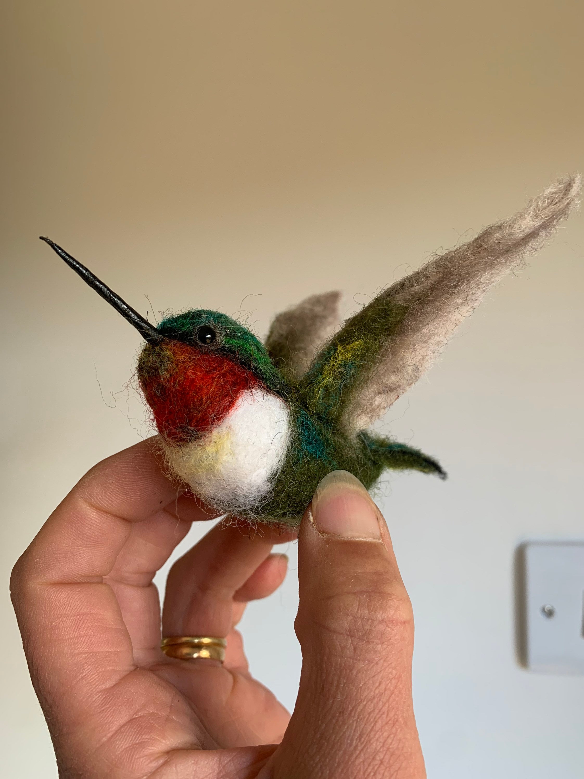 Needle felted hummingbird sculpture Etsy