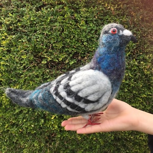 made to order pigeon needle felted sculpture