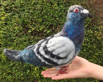 made to order pigeon needle felted sculpture