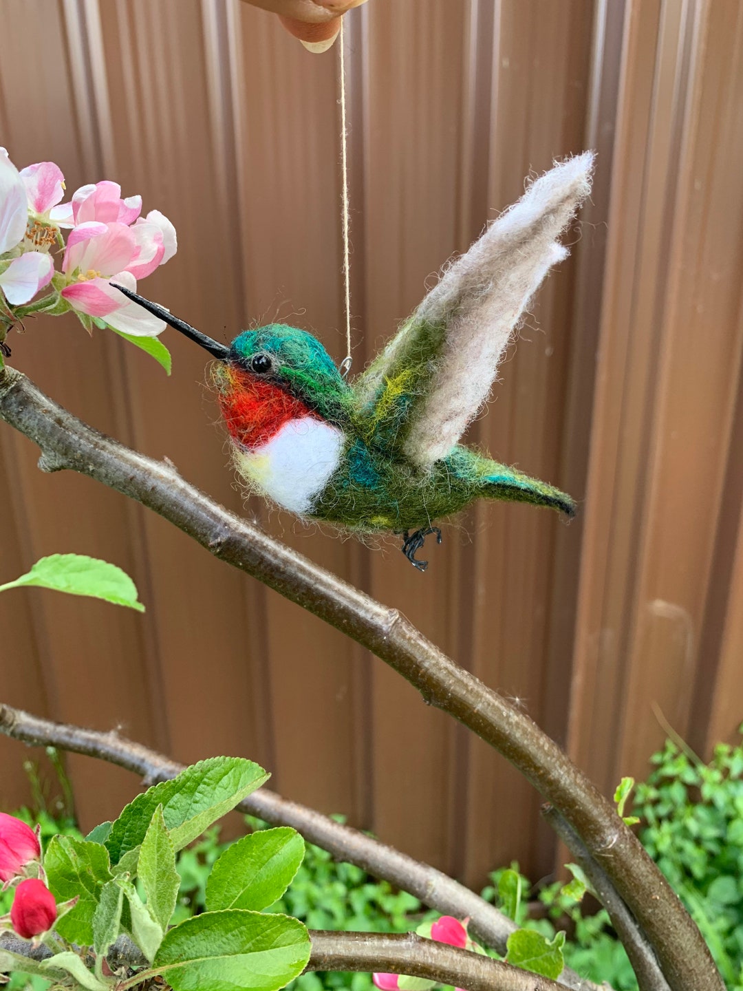 Needle Felted Hummingbird Sculpture Made to Order Etsy