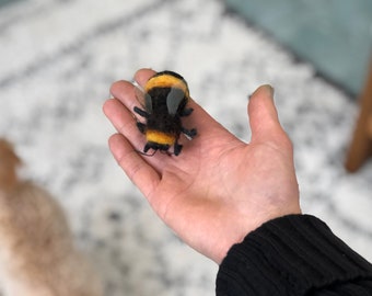 Needle felted oversized bumble bee.