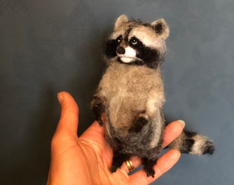 Needle felted raccoon made to order