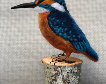 Needle felted kingfisher, made to order