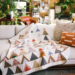 Mod Mountains Quilt Pattern PDF Download - Modern Quilting Designs for Baby, Throw, Twin and Queen/Full Sizes - Video Tutorials Included! image 2