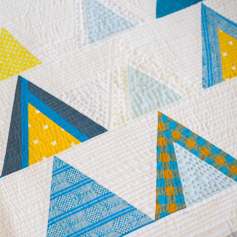 Mod Mountains Quilt Pattern PDF Download - Modern Quilting Designs for Baby, Throw, Twin and Queen/Full Sizes - Video Tutorials Included! image 5