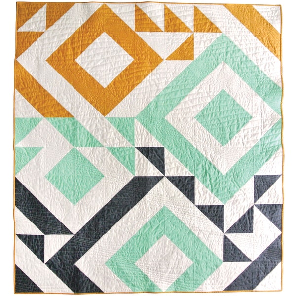 Triangle Jitters Quilt Pattern PDF Download - DIY Sewing for Beginners Original Modern Quilting Designs for Baby, Throw and Twin Sizes