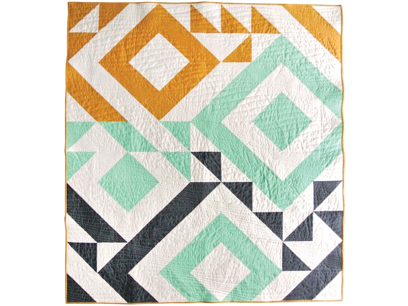 Triangle Jitters Quilt Pattern PDF Download - DIY Sewing for Beginners Original Modern Quilting Designs for Baby, Throw and Twin Sizes 