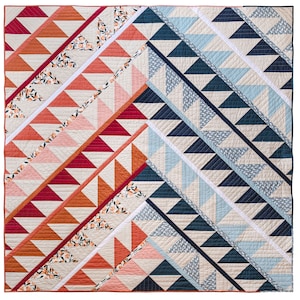 Gather Quilt Pattern PDF Download - Easy Modern Quilting Design with a Traditional Twist in Queen, Twin, Throw, and Baby Sizes