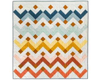Thrive Quilt Pattern PDF Download - Fat Quarter Friendly Beginner Quilt with Video Tutorials for King, Quilt, Twin, Throw and Baby Sizes