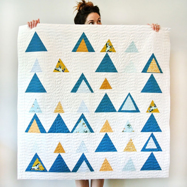 Mod Mountains Quilt Pattern PDF Download - Modern Quilting Designs for Baby, Throw, Twin and Queen/Full Sizes - Video Tutorials Included! image 9