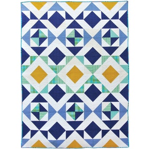 Nordic Triangles Quilt Pattern PDF Download - Original Homemade Modern Quilting Designs for Baby and Throw Sizes Easying Beginner Sewing