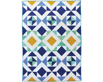 Nordic Triangles Quilt Pattern PDF Download - Original Homemade Modern Quilting Designs for Baby and Throw Sizes Easying Beginner Sewing