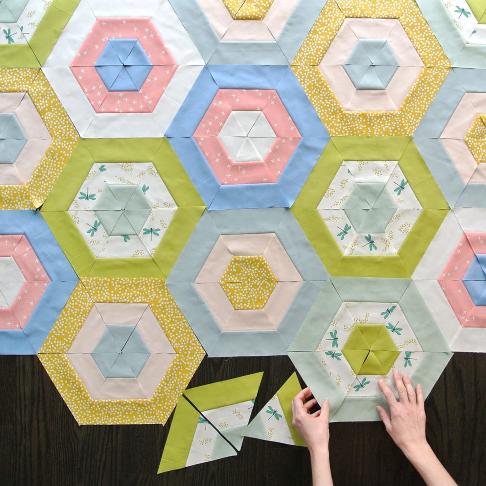 Hexie Stripe Quilt Pattern PDF Download - DIY Sewing Original Modern ...