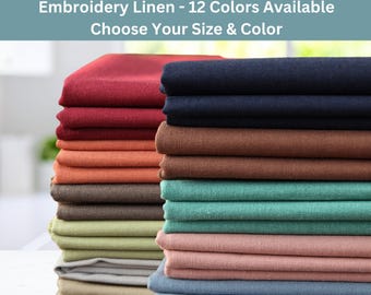 Linen Embroidery Fabric for Fine Punch Needling & Embroidery - 12 color choices