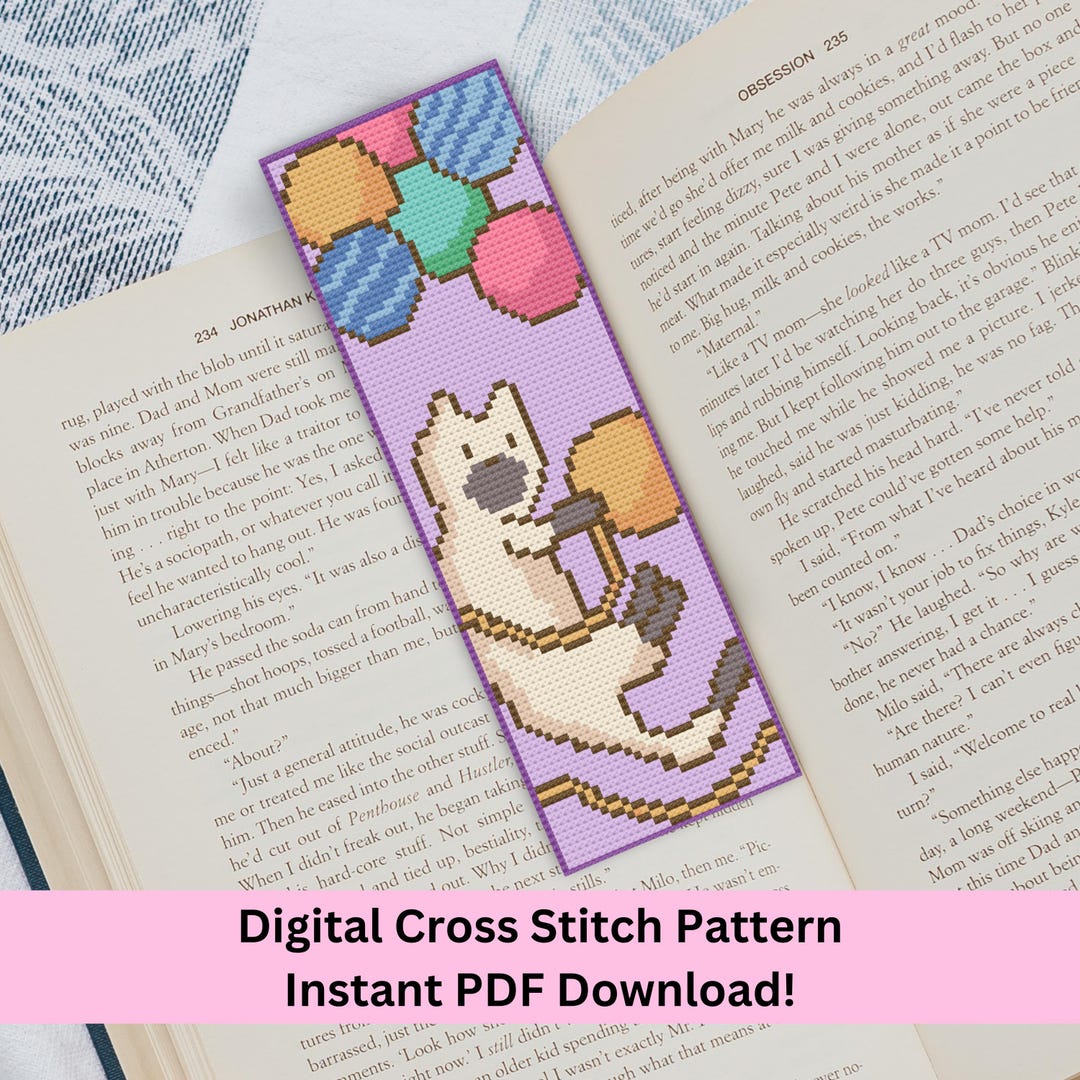 Cat Bookmark Cross Stitch Pattern PDF – DIY Craft for Beginners ...