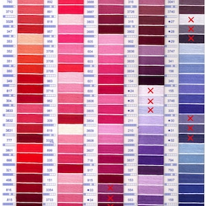 DMC/CXC Floss Color Chart Reference