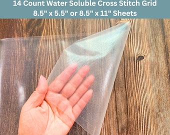 14 count Water-Soluble Cross-Stitch Grid | 14ct Washable Cross Stitch Guide | Dissolvable Fabric Stabilizer | 1, 3, or 5 Pack