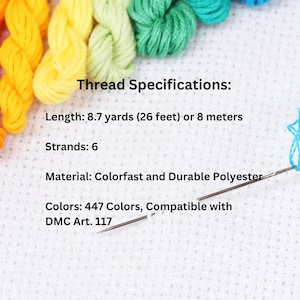 CXC Embroidery Thread 6-Stranded Cotton Needlepoint Floss DMC Art. 117 Compatible DIY Craft Stitching 447 Colors image 6