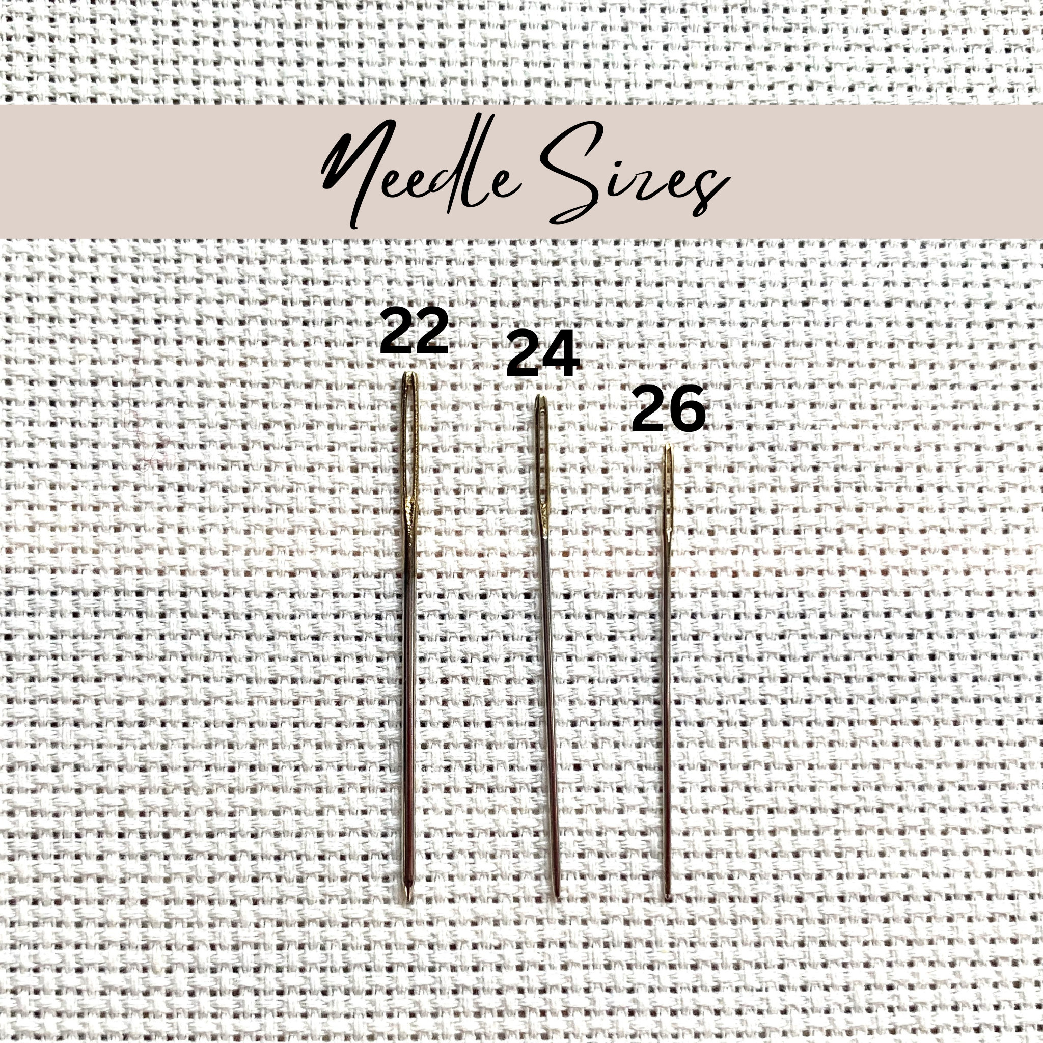 Stainless Steel Cross Stitch Needles - Size 22, 24, 26 | Tapestry
