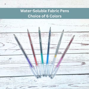 Water-Soluble Fabric Marking Pens - 6 Colors | Long-Lasting Ink for Cross Stitch & Embroidery | Washable Grid Pen for Fabric and Sewing