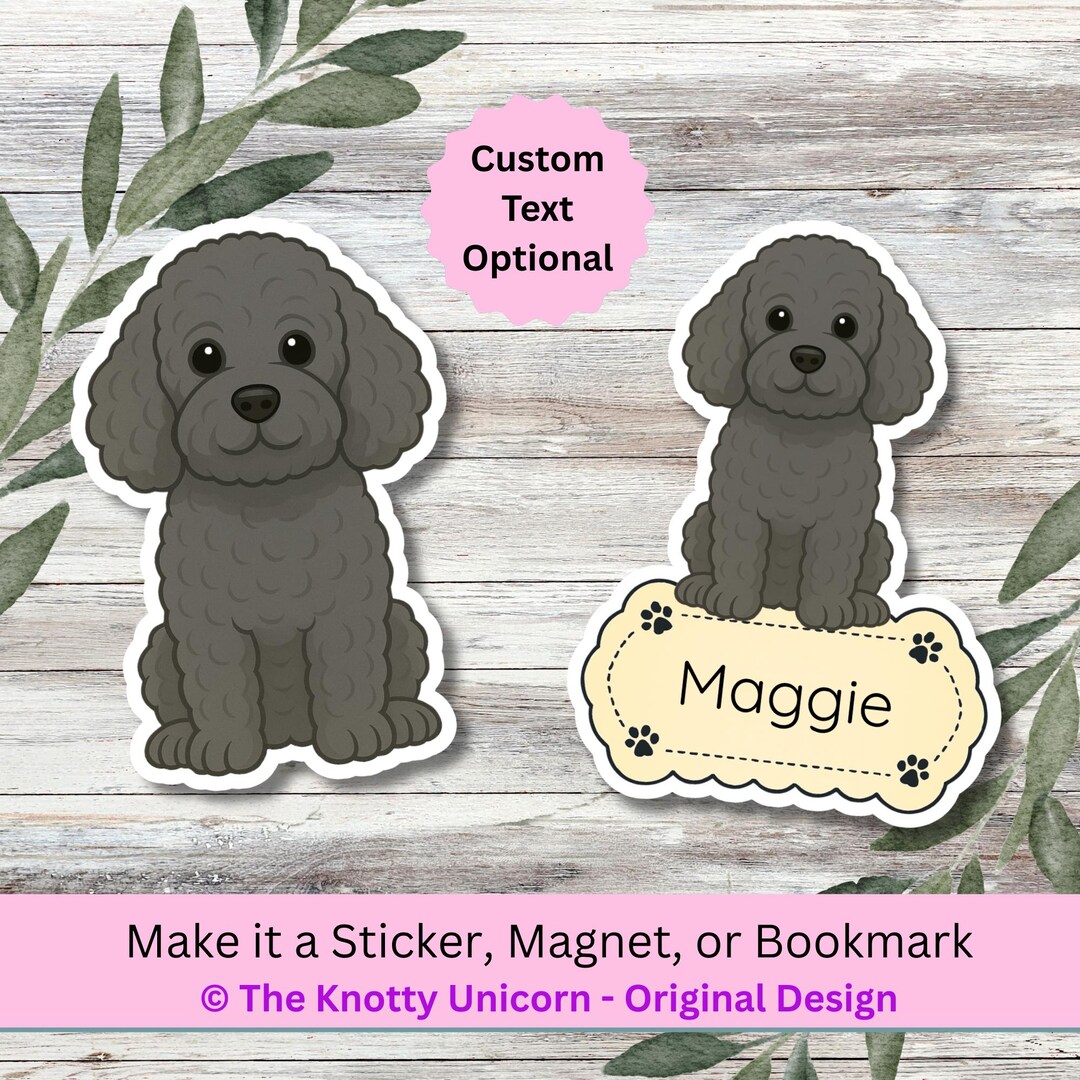 Cockapoo Magnet Personalized Cockapoo Dog Sticker, Magnet, or Bookmark - Black - Etsy