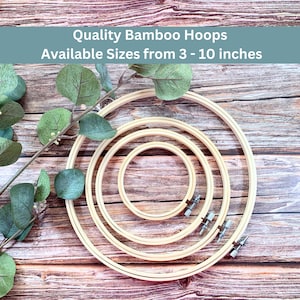 Bamboo Embroidery Hoops 3-10 inches | Cross Stitch Display & Needlework Frame | Quality Craft, Embroidery Supplies, Cross Stitch Hoops