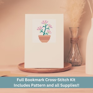 Set met ingegoten bloemen kruissteek wenskaart | Complete doe-het-zelf-borduurset
