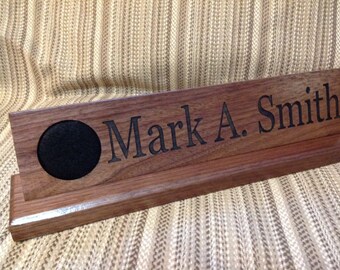 Custom Military Desk Nameplate 15 Inch Solid Cherry Wood Etsy