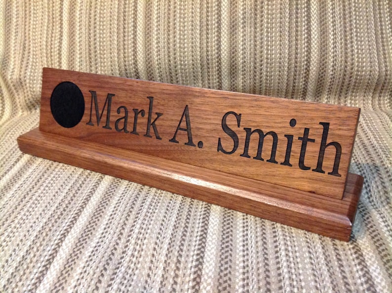 Custom Military Desk Nameplate 15 inch Solid Walnut Wood Etsy