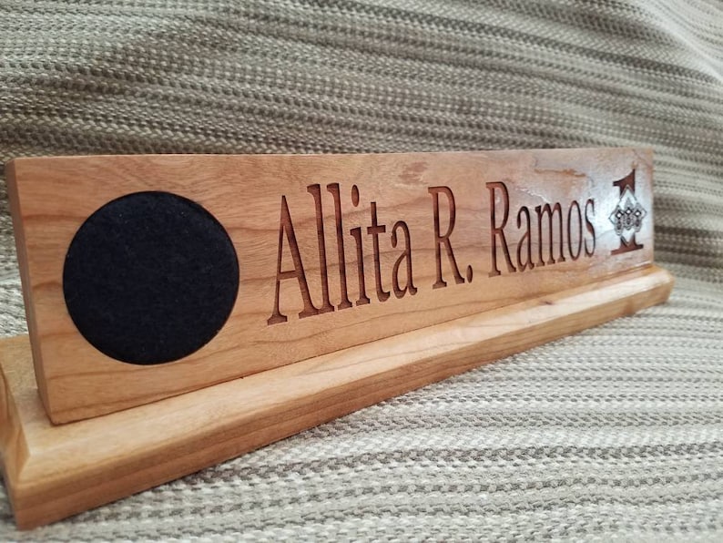 Custom Military Desk Nameplate 15 inch Solid Cherry Wood Etsy
