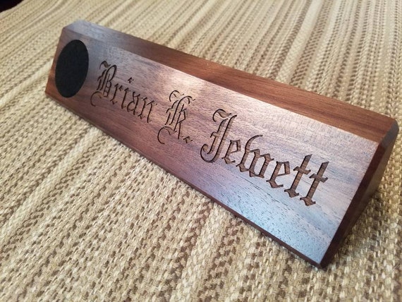 Personalized Angled Block Military Desk Nameplate With Single Etsy